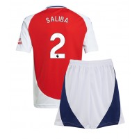 Dres Arsenal William Saliba #2 Domáci pre deti 2024-25 Krátky Rukáv (+ trenírky)